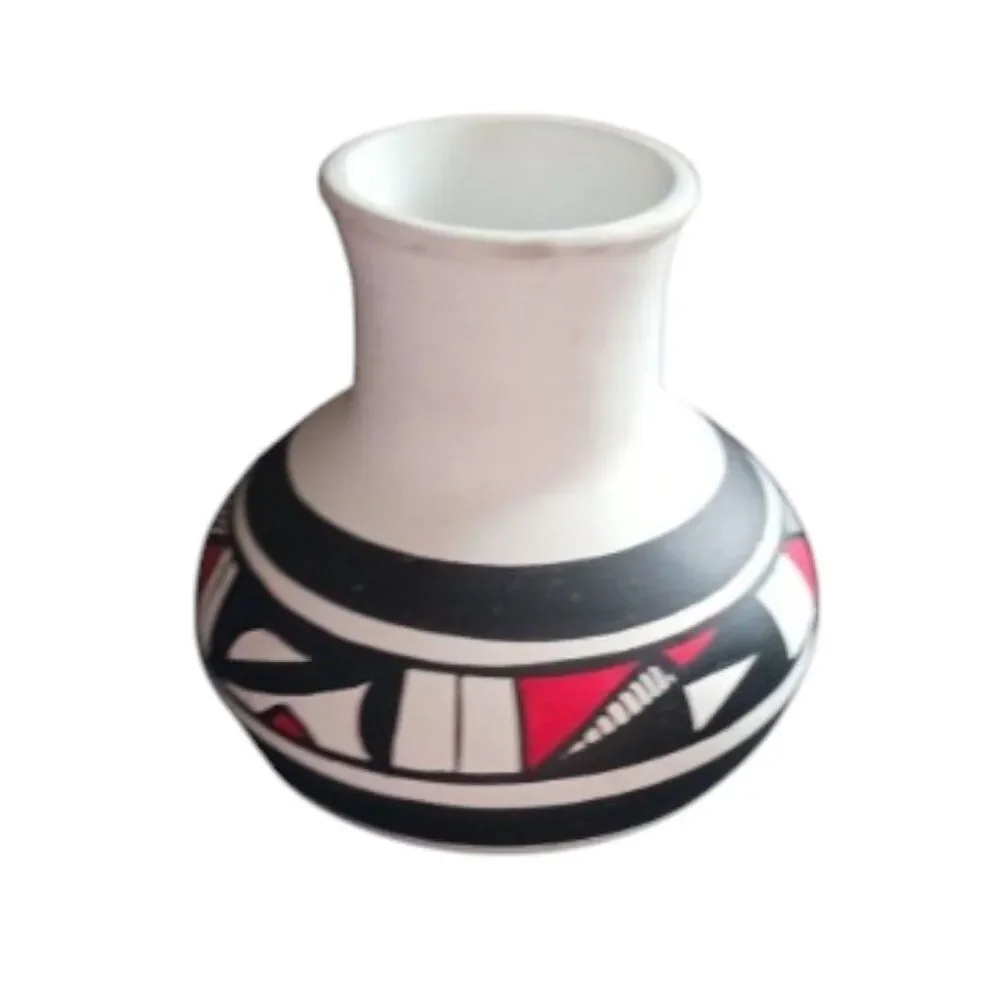 R. Galvan Handmade Mexican Art Vase Slip Polychrome Vessel Jar